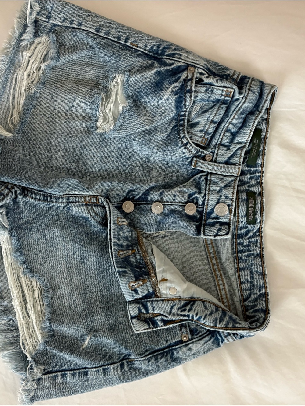 wild fable Light Blue Distressed Denim Shorts